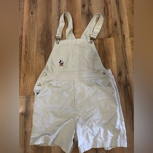 Vintage Y2k Disney Mickey & Co Khaki Overalls Shortalls